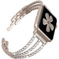 thumbnail image 1 of Compatible con Apple Watch Band Dressy Bling Jewelry Pulsera de pulsera de acero inoxidable Sparkle Strap iWatch bands 44mm Womens SeriesSE 6 5 4 3 2 1 42 mm,Oro WD.WDQZL Hogar, 1 of 4