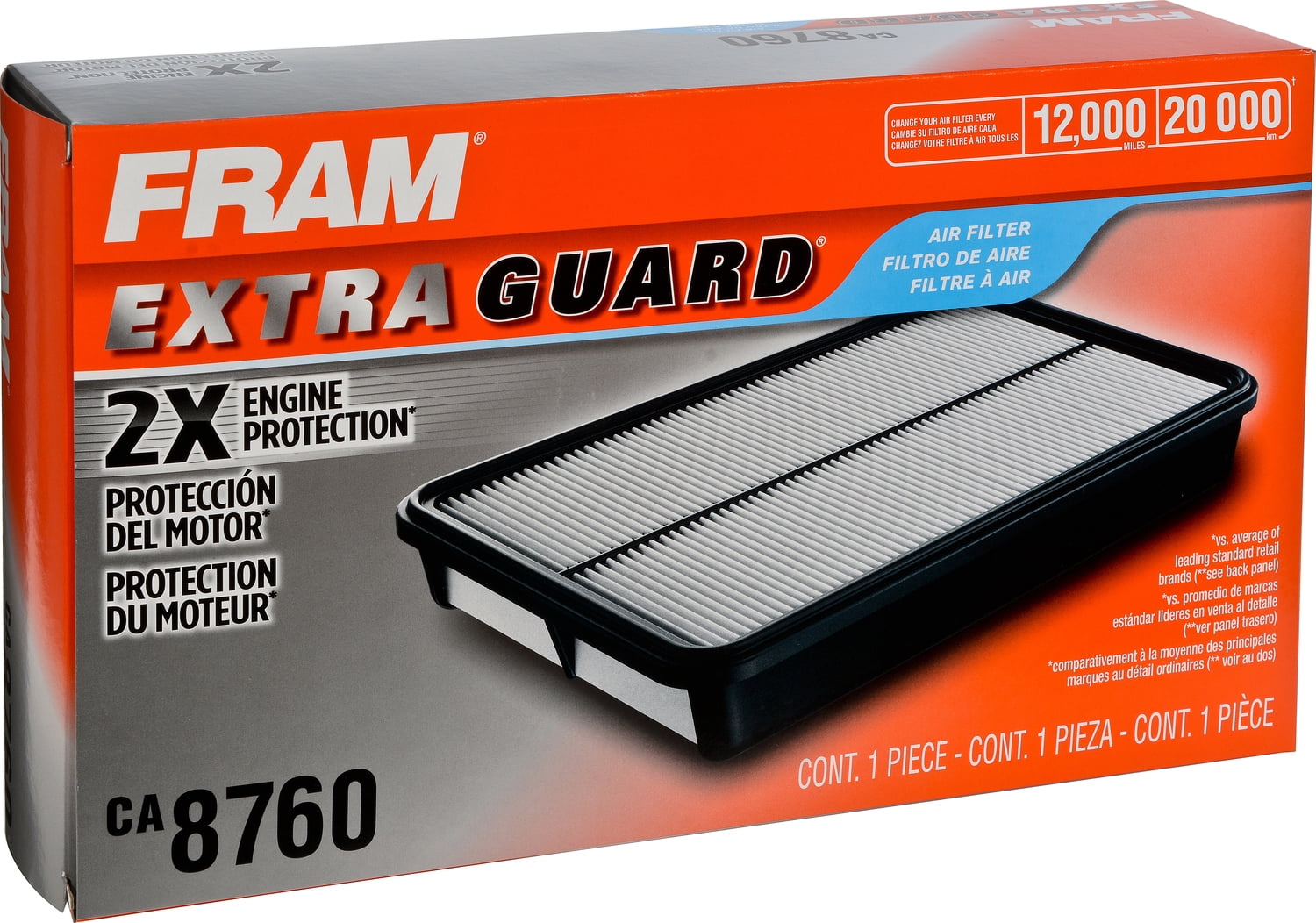 FRAM Extra Guard Air Filter, CA8760 for Select Honda Vehicles Fits select: 1999-2001 HONDA ODYSSEY