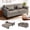 Brown Gray, variant on 74" Convertible Sofa Bed, 5-in-1 Loveseat Sleeper Sofas with Pull Out Couch Bed, Storage Pockets & 2 Pillows, Modern Folding Linen Futon Couch for Living Room, Bedroom, Small Space, Brown Gray