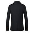 thumbnail image 3 of NoxwB Men's Big and Tall Solid/Plaid Slim Fit Blazer Casual Wedding Business Tuxedo Dress Coat Notched-Lapel One-Button Long Sleeve Suit Jacket Black L, 3 of 7