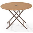 thumbnail image 2 of Crosley Palm Harbor Wicker Folding Patio Dining Table in Light Brown, 2 of 3