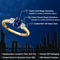 thumbnail image 2 of Gem Stone King 10K Yellow Gold Blue Created Sapphire and White Topaz Engagement Ring for Women | 1.43 Cttw | Oval 7X5MM | Gemstone September Birthstone | Size 5, 2 of 6