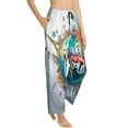 thumbnail image 2 of Naloa Travel Around The World Print Women’s Ultra-Soft Comfy Pajama Lounge Pants with Pockets & Drawstring, 2 of 8