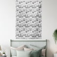 thumbnail image 4 of Geometric Tapestry, Apartment Building Urban Architecture European Windows City Town Illustration, Wall Hanging for Bedroom Living Room Dorm Decor, 60W X 80L Inches, Grey White, by Ambesonne, 4 of 5