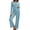 04-Light Blue, variant on MINTREUS Women's Pajama Sets Long Sleeve V Neck Lounge Sets Soft Ribbed knit Sleepwear 2 Piece Pjs Set