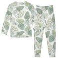 thumbnail image 2 of joogoo Summer Palm Leaf 2 Piece Long Sleeve Tee and Pants Cotton Pajama Set 5Y, 2 of 7
