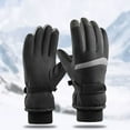 thumbnail image 2 of beishanbush Gloves Mittens Winter Premium Leather Work and Downhill Ski Gloves Leather Mitten Waterproof Men Women Motorcycle Black, 2 of 7