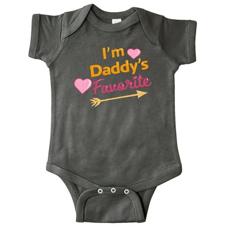

Inktastic I m Daddy s Favorite with Arrow and Hearts in Pink Gift Baby Boy or Baby Girl Bodysuit