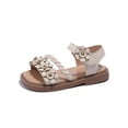 thumbnail image 5 of Baby Girl Sandals Kids Toddler Girls Adjustable Sandals with Flower Design Lightweight Non- Sole Kids Sandals Beige 3.5 Years-4 Years, 5 of 6