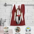 thumbnail image 4 of Santa Claus Soccer Ball Hand Towels 2 PCS, Christmas Kitchen Towel Ultra Soft and Highly Absorbent,Decorative Fingertip Face Towel for Bathroom Hotel, 28.3"x14.4", 4 of 5
