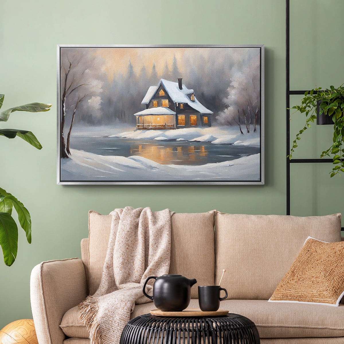 Vintage Landscape-CCXI By Wexford Home Framed in Silver Wood Gallery Wrapped Canvas 17 in. x 25 in.