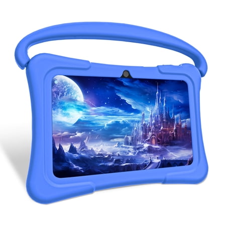 COLORROOM Kids Tablet with pre-installed Teacher Approved Apps, Android, 7", 32GB Storage, Learning Tablet with Parental Control, Kid-Proof Protective Case, age 3-8, K07-3-32-Blue