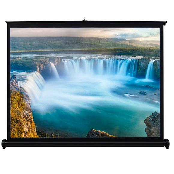 40-inch HD Projection Screen Manual Pull Up Folding Tabletop Projecting Screen Aspect Ratio 4:3 Portable Projection Screen for DLP Projector Handheld Projector