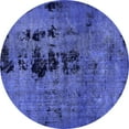 thumbnail image 1 of Ahgly Company Indoor Round Oriental Blue Modern Area Rugs, 4' Round, 1 of 4