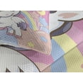 thumbnail image 3 of Ambesonne Feminine Quilted Coverlet 3 Pcs, Rainbow Music Notes, King Size, Yellow and Pink, 3 of 4