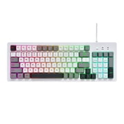 onn Wired RGB Backlit Keyboard, Arctic White, USB Connection