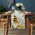 thumbnail image 2 of Daisy Floral Table Runner - 36 Inch Long, Kitchen Dining Table Runner Dresser Scarves, Vintage Rustic Bee Gnomes Flowers Farmhouse Decor for Coffee Tables Wedding Party Banquet, 2 of 8