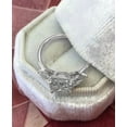 thumbnail image 3 of solitaire jewels 2CT Cushion Moissanite 3 Stone Engagement Ring For Women, 18K White Gold, 3 of 6