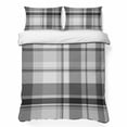 thumbnail image 2 of 3 Pieces Queen Quilt Set,Minimalist Black White Grey Plaid Soft Bedding Sets with 1 Quilt & 2 Pillow Shams,Neutral Tartan Checkered Summer Bedspread Lightweight Coverlet Comforter for All Season, 2 of 9