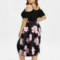 thumbnail image 5 of Jinhomg Womens 2025 Summer Dresses Trendy Cold Shoulder Spaghetti Strap Dress Plus Size Casual Boho Floral Print V-Neck Midi Dresses Limited Time Deals of The Day Pink XXXL, 5 of 8