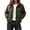 Army Green, variant on Women's Cropped Puffer Jacket Stand Collar Long Sleeve Lightweight Full Zip Short Quilted Padded Winter Coat Casual Warm Puffy Outerwear