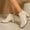 Beige, variant on Bnwani Women Boots Fall Winter Fashion Toe Square Mid-Heel Mid-Calf Versatile Casual Solid Sweet Boot Black Size 5.5