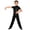 Black, variant on Kids Boys Latin Dance Bodysuit Short Sleeve Sequin Shirt Leotard Gymnastics Unitards for Stage Performance White 6