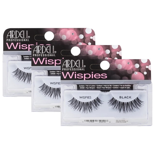 Pestañas postizas Ardell Natural Lash Wispies negras, 3 pares
