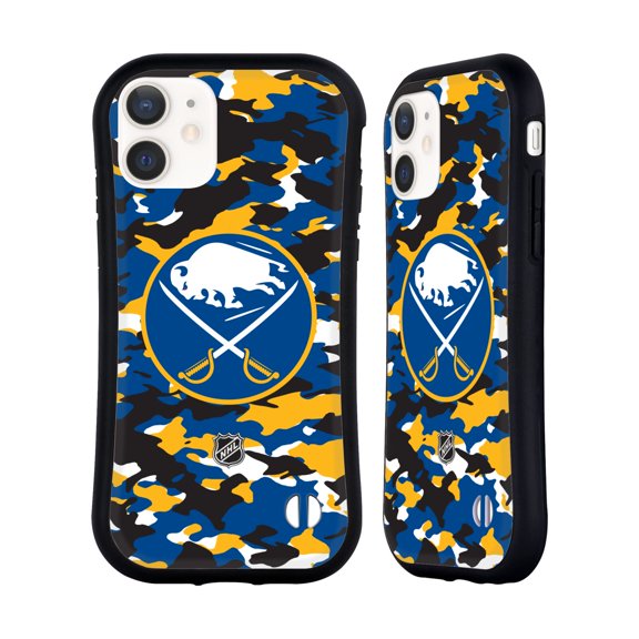 Head Case Designs Officially Licensed NHL Buffalo Sabres Camouflage Hybrid Case Compatible with Apple iPhone 12 Mini