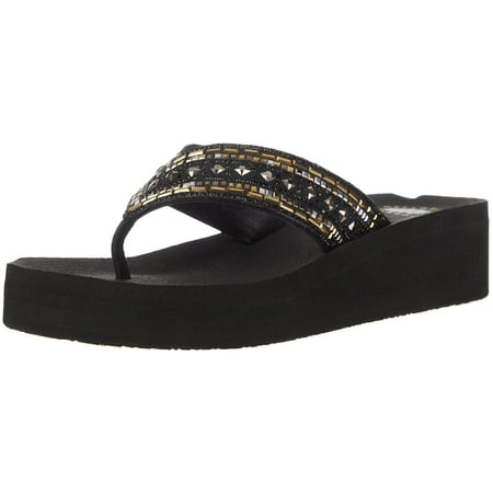 

Yellow Box Womens Patience Flip Flops 11 Black