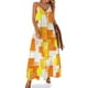thumbnail image 1 of Vestido sin mangas naranja moderno de mediados de siglo, abstracto, naranja, amarillo y blanco, vestido de mujer, estilo coreano, 1 of 7