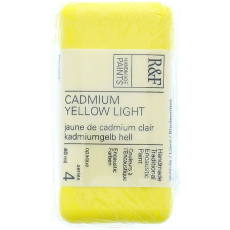 UPC: 0836943000414 | R&F Handmade Paints Encaustic Paint Cake 40ml Cadmium Yellow Light