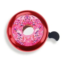 WIRESTER Bicycle Bell Red Aluminum Alloy Mini Bike Bell With Ring Horn Accessories for Adults Men Women Kids Girls and Boys - Pink Donut