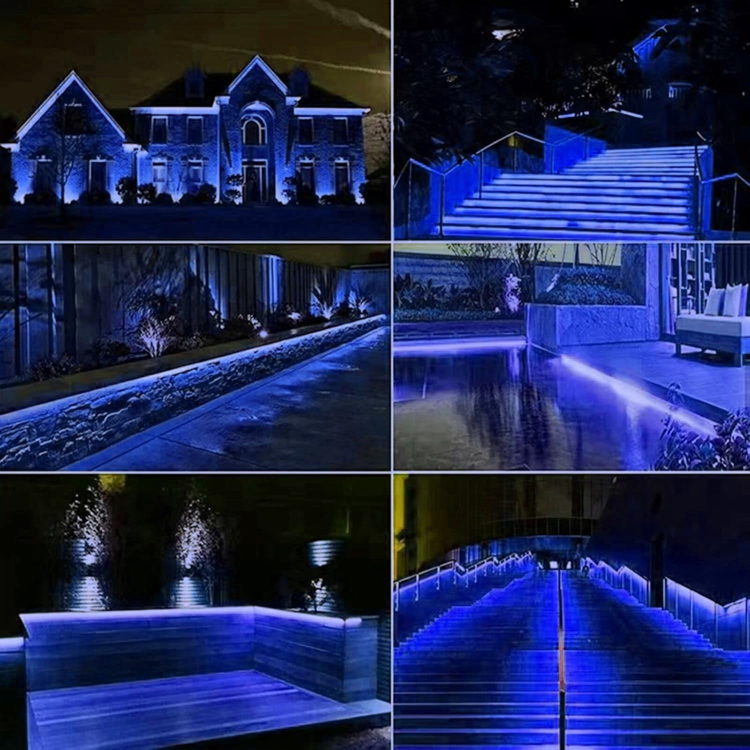 Blue Neon Light Strip 18FT Flexible Neon Rope Lights Indoor Outdoor Led Strip Lights Waterproof 120LEDs/M AC 110VPlug and Neon LED Lights for Bedroom Home Commercial Lighting