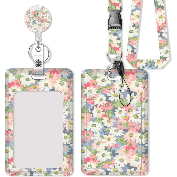 Retractable Badge Holder, with Carabiner Scroll Clip and Keychain