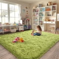 thumbnail image 5 of Indoor Rugs 4x6ft Area Rugs For Living Room, Grass Green Fluffy Shaggy Rug Soft Carpets,Non-Slip Carpet Rugs For Bedroom Nursery Kids Room Dorm Home Decornon-Slip Stickers, 5 of 12