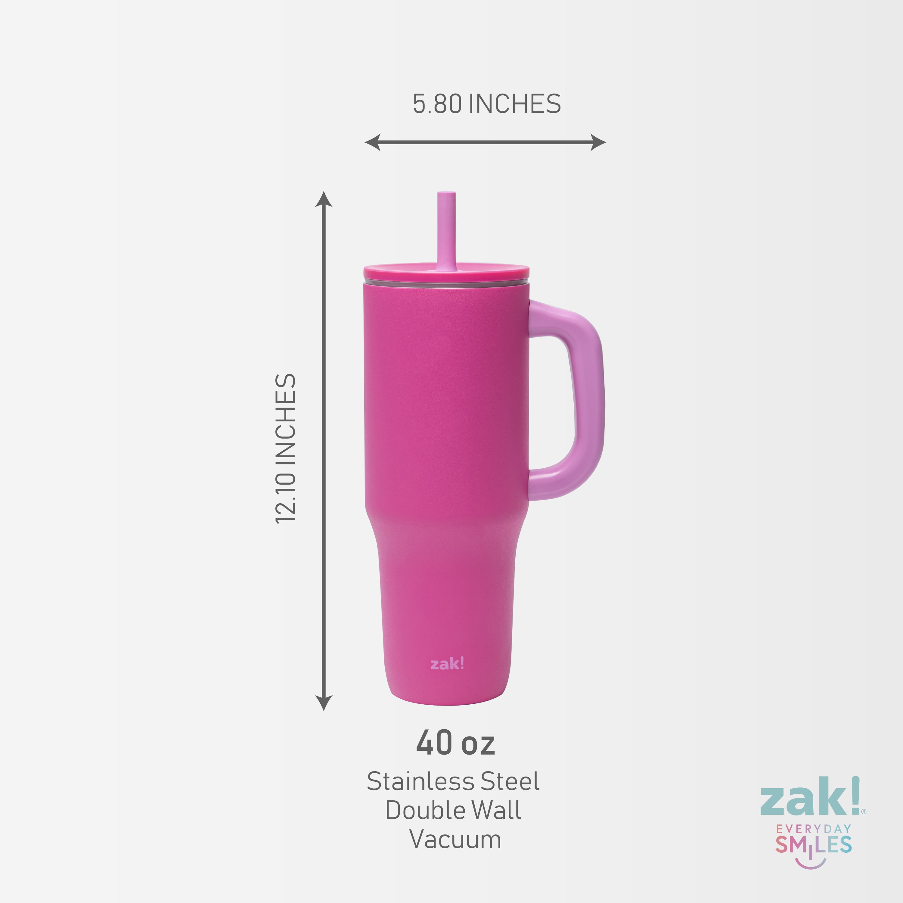 Zak Designs Sutton Travel Tumbler for On the Go, 40oz Stainless