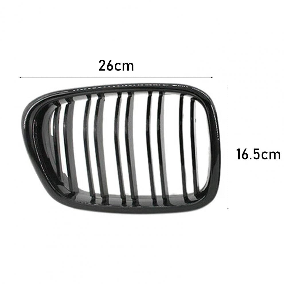 Pair Twin Slat Matte Black Front Grill Grille fit for BMW E39 5 Series 1999-2003