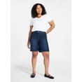 thumbnail image 3 of Time and Tru Women's High Rise Denim Bermuda Shorts, 9" Inseam, Sizes 0-20, 3 of 6