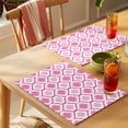 thumbnail image 4 of Placemat Set of 4 Moroccan Pattern Placemats for Dining Table Geometric Trellis Pink Washable Table Mats for Kitchen and Party Decor Indoor & Outdoor Use, 4 of 8
