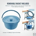 thumbnail image 4 of Folding Medical Bedside Commode with Removable Bucket - Portable Camping Toilet Chair with Armrests and Backrest - Stainless Steel, 4 of 7