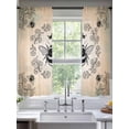 thumbnail image 2 of Vintage Bees Crowns Sheer Curtains 63 Inch Length 2 Panels Set Window Treatments, Rustic Leaves Rings Brown Gradient Rod Pocket Semi Curtains for Living Room/Bedroom/Kitchen Décor, 104"W x 63"L, 2 of 7