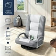 thumbnail image 4 of Best Choice Products 360-Degree Swivel Gaming Floor Chair w/ Armrest Handles, Foldable Adjustable Backrest - Gray/White, 4 of 8