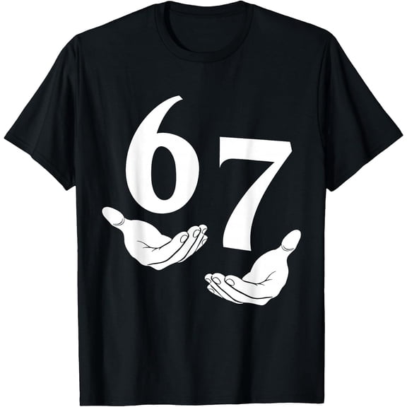 67 Six Seven 6 7 Kids Youth Boys 6-7 Meme Funny Hands 67 T-Shirt, T-Shirt for Kids Youth, 180gsm, 100% Cotton