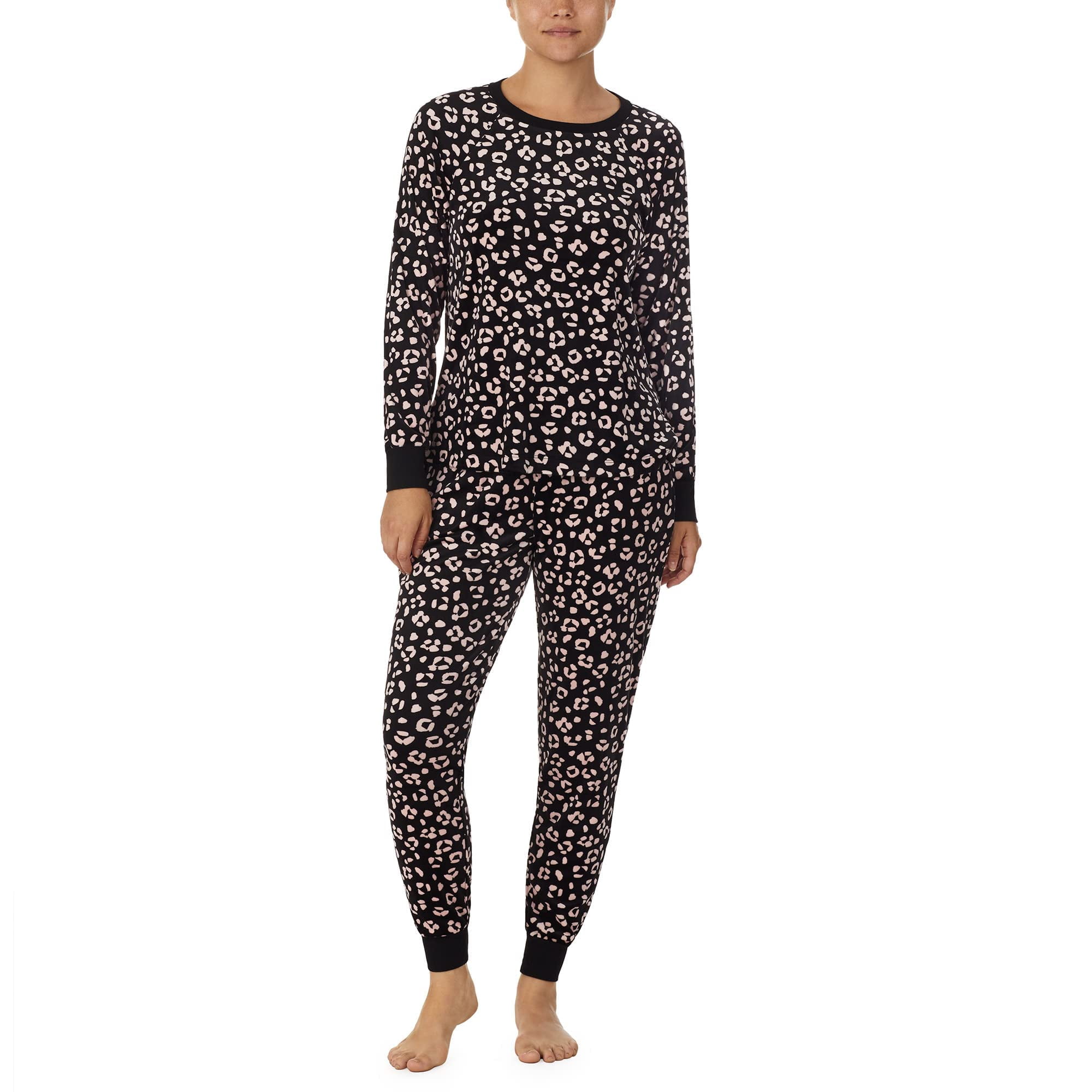 Kate Spade New York Stretch Velour Joggers PJ Set Black Cheetah XS |  Walmart Canada