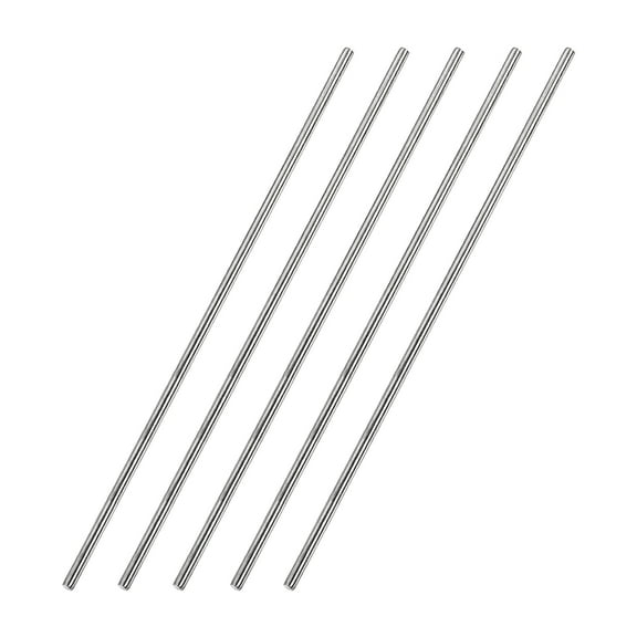 3mm x 250mm 304 Stainless Steel Solid Round Rod for DIY Craft - 5Pcs