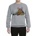 thumbnail image 3 of First We Still Your Heart Then Your Bed | Funny Neon Colorful Cat | Dean Russo Art Animal Lover Unisex Crewneck Sweatshirt, Heather Grey, Medium, 3 of 6