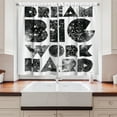 thumbnail image 2 of Ambesonne Indie Kitchen Curtains, Words with Galaxy Stars, 55"x39", Black Grey White, 2 of 3