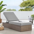 thumbnail image 2 of Lounge Chair Chaise, Grey Gray, Rattan, Wicker, Outdoor Patio Balcony Cafe Bistro Garden Hospitality Restaurant, Modern Contemporary HB34600, 2 of 10