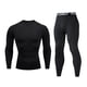 thumbnail image 3 of Conjunto de mono deportivo de manga larga rojo para hombre, ropa interior de baloncesto para entrenamiento y carrera, ropa de fitness de secado rápido para otoño e invierno, 3 of 4